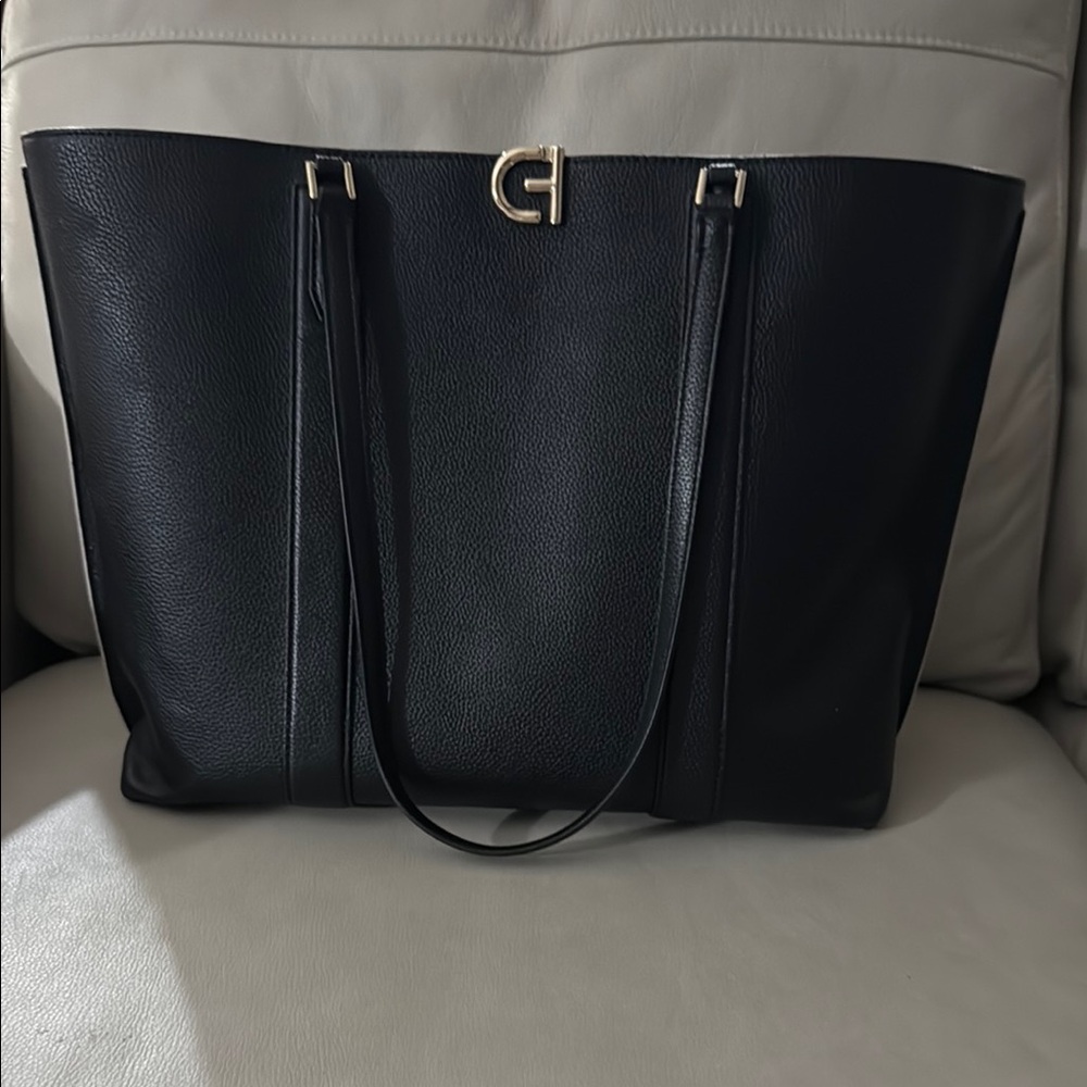 Cole Haan Black and Gold Structured Tote